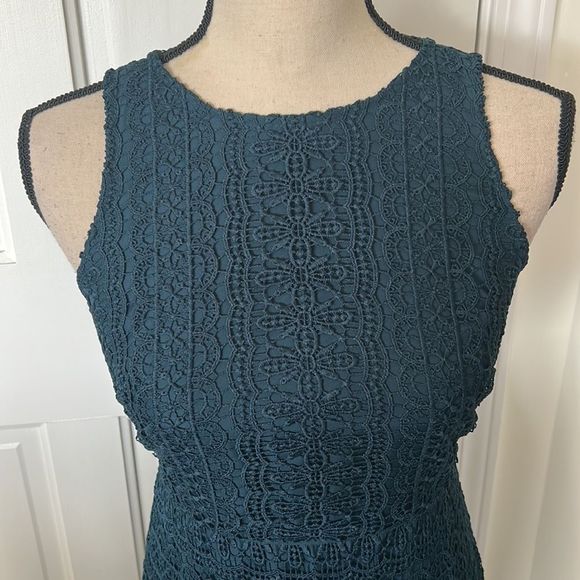 LOFT OUTLET TEAL LACE DRESS - Picture 4 of 13